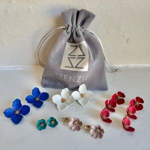 Zenzii flower earrings x 5 pairs